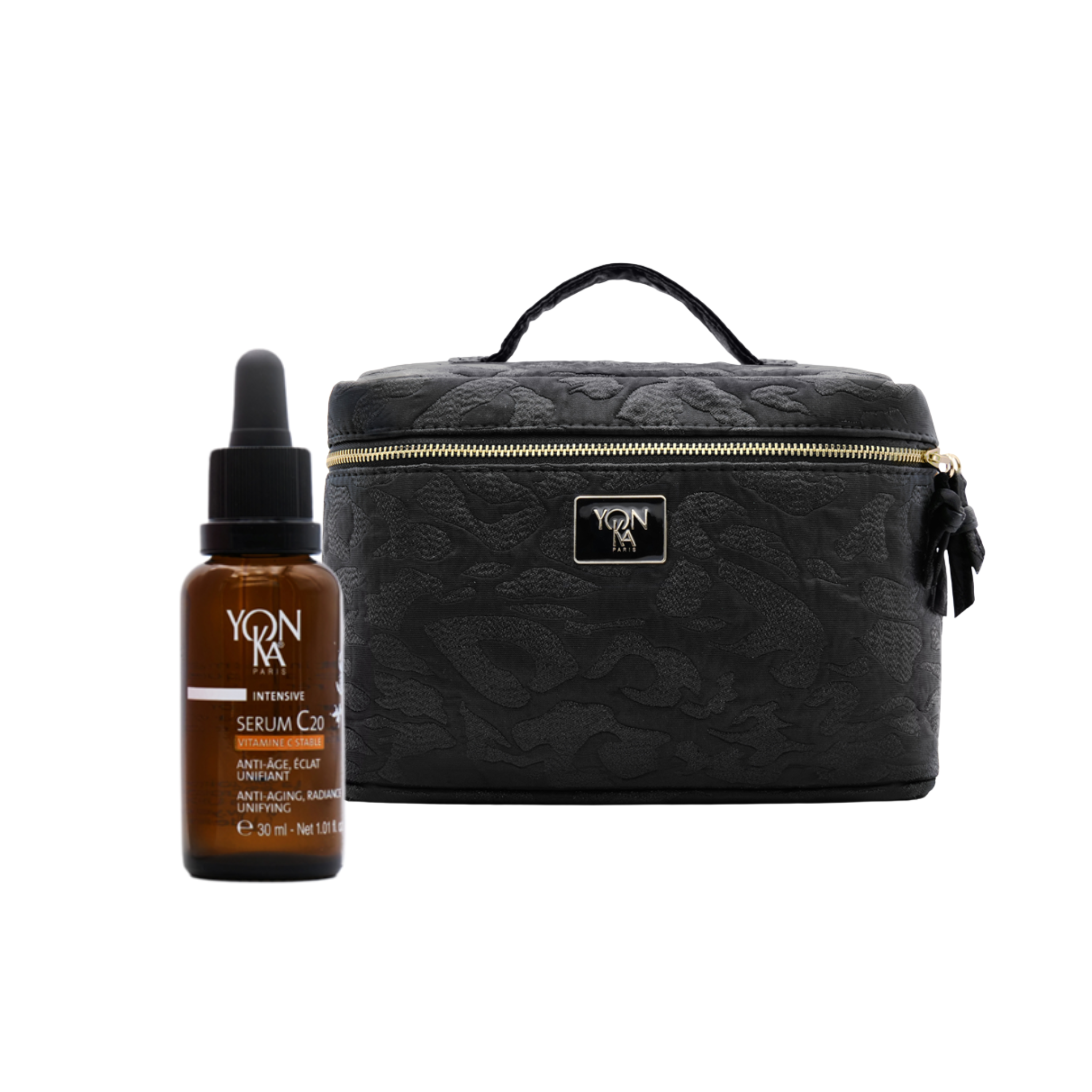 Serum C20 with a stunning black vanity bag